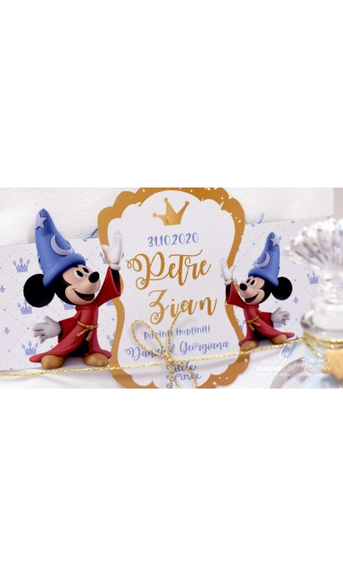Trusou de botez Mickey Mouse personalizat grafic prin coasere cu imagini Disney Royal The King 18